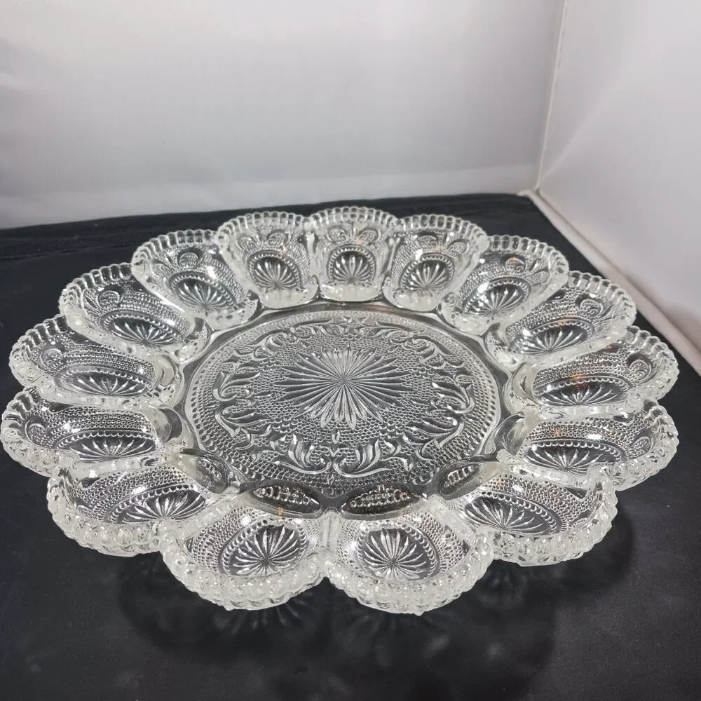 Vintage LE Smith Clear Cut Glass Round 11